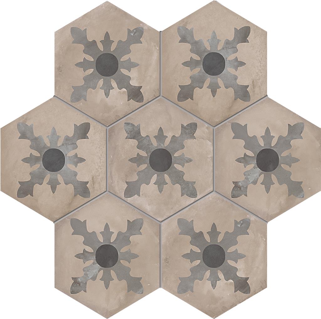 Marca Corona Terra Cardinale vers. F Esagono vloertegel mat - kleur grijs, hexagon (foto 2)