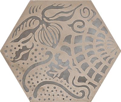 Marca Corona Terra Floreale vers. F Esagono decortegel mat - kleur grijs, hexagon