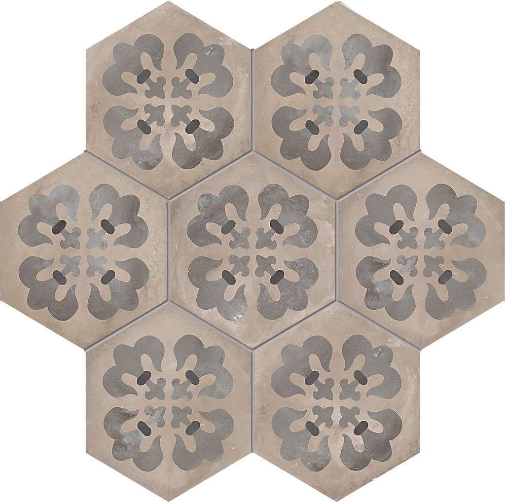 Marca Corona Terra Giglio vers. F Esagono vloertegel mat - kleur grijs, hexagon (foto 2)