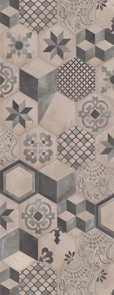 Marca Corona Terra Mix decori vers. F Esagono decortegel mat - kleur grijs, hexagon