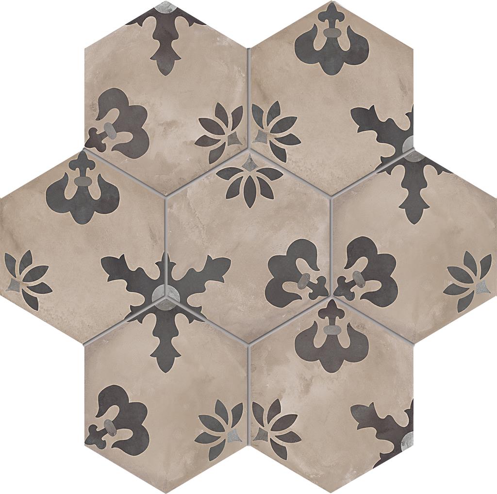 Marca Corona Terra Mix Giglio vers. F Esagono vloertegel mat - kleur grijs, hexagon (foto 2)