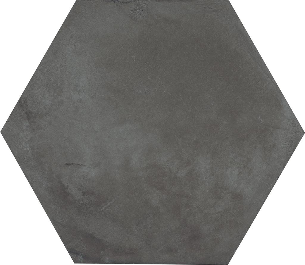 Marca Corona Terra Nero Esagono vloertegel mat - kleur grijs, hexagon