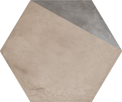 Marca Corona Terra Porzione vers. F Esagono decortegel mat - kleur grijs, hexagon