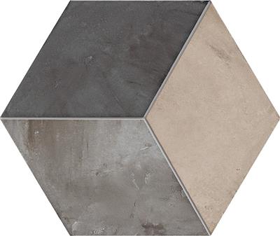 Marca Corona Terra Rombo vers. F Esagono decortegel mat - kleur grijs, hexagon