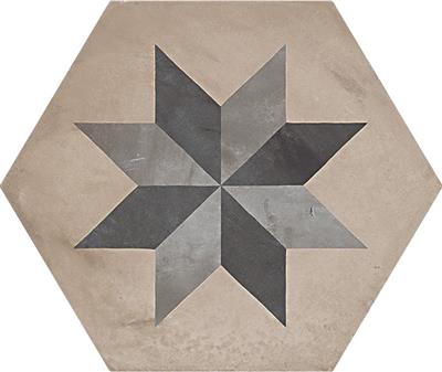 Marca Corona Terra Stella vers. F Esagono decortegel mat - kleur grijs, hexagon