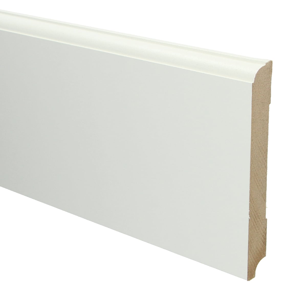 MDF Eigentijdse plint 150x18 wit voorgelakt RAL 9010