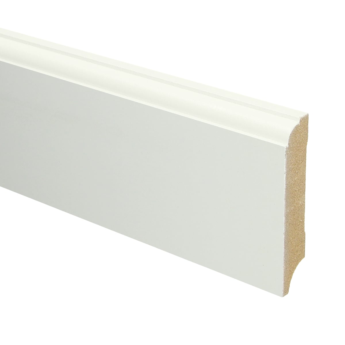 MDF Eigentijdse plint 70x12 wit voorgelakt RAL 9010