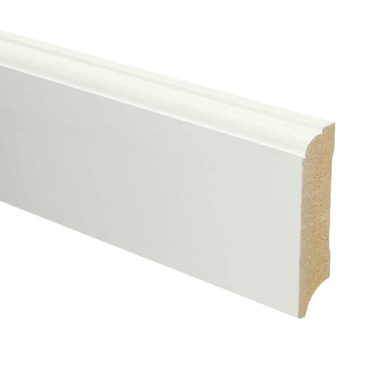 MDF Eigentijdse plint 70x18 wit voorgelakt RAL 9010