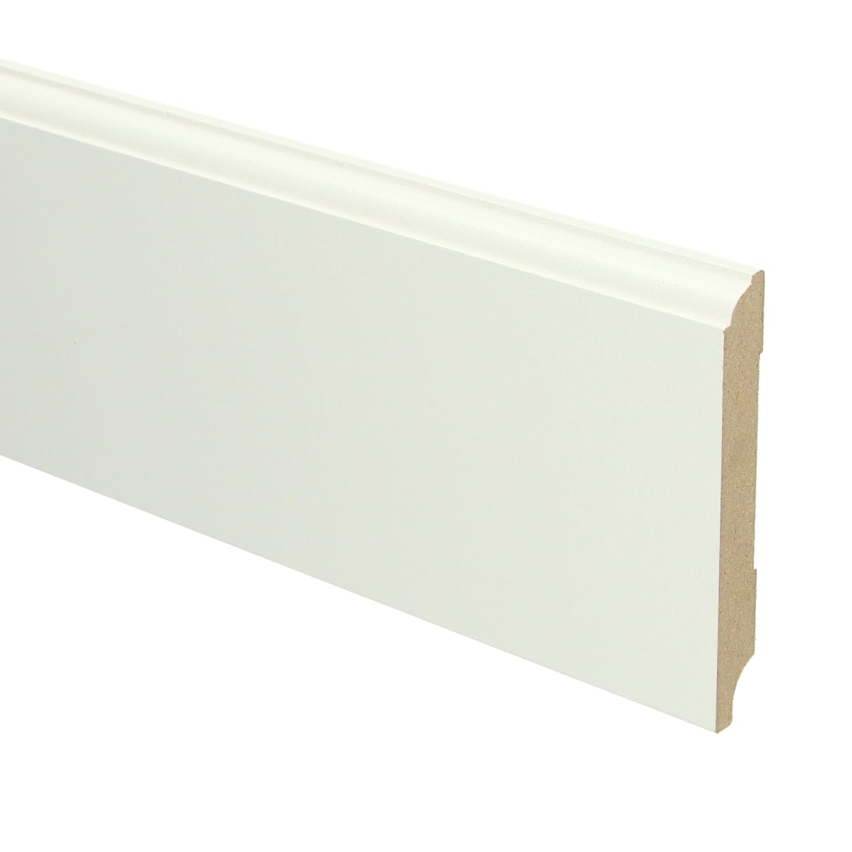MDF Eigentijdse plint 90x12 wit voorgelakt RAL 9010