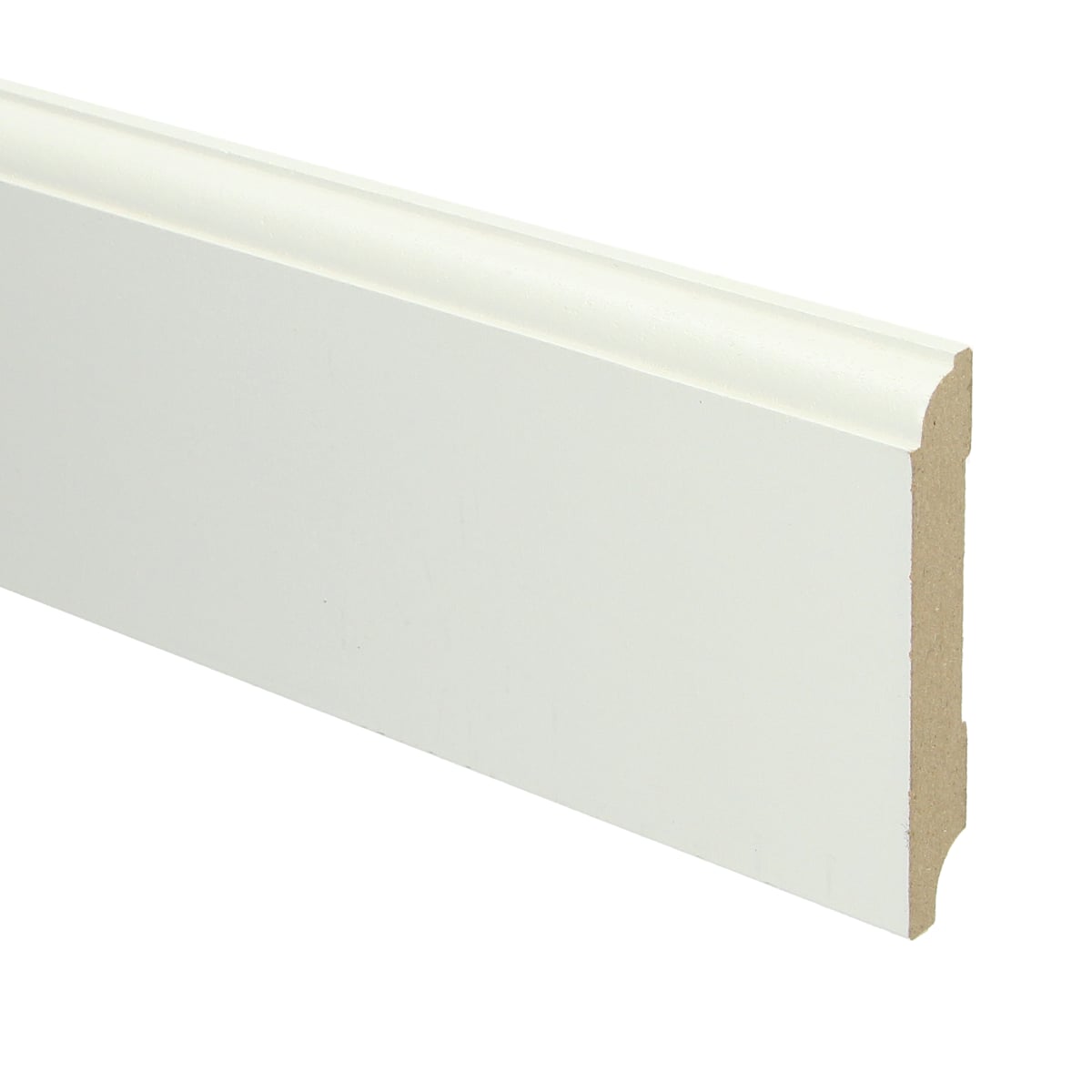 MDF Eigentijdse plint 90x18 wit voorgelakt RAL 9010