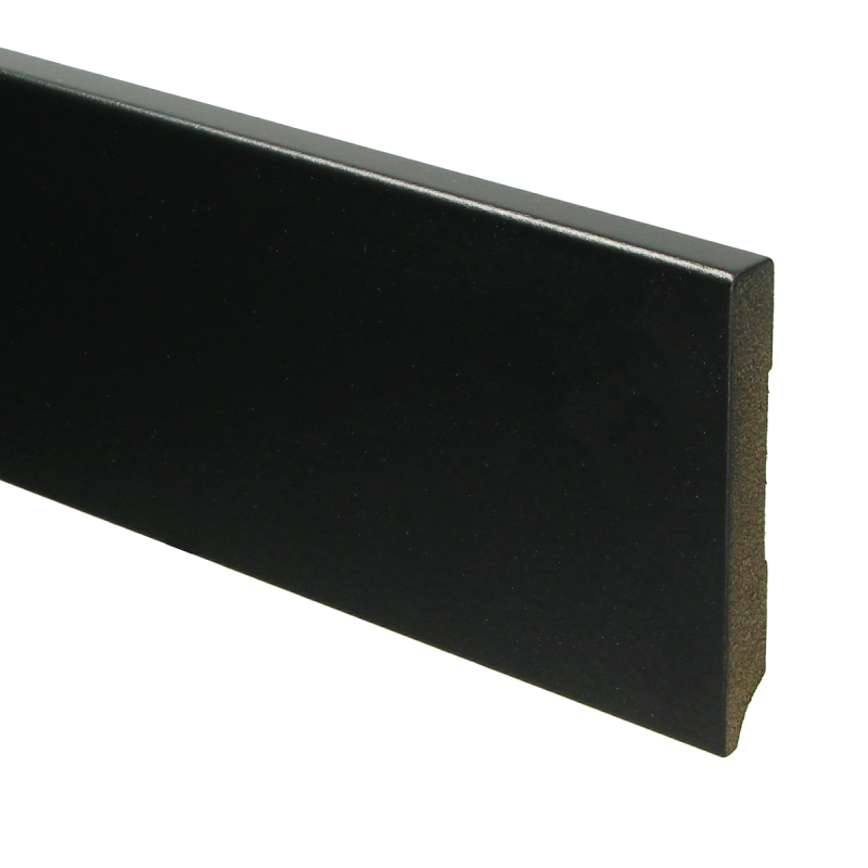 MDF Moderne plint 90x12 voorgelakt RAL 9005 - kleur zwart