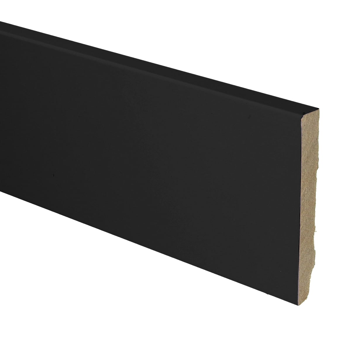 MDF plint recht 90x12 zwart gefolied