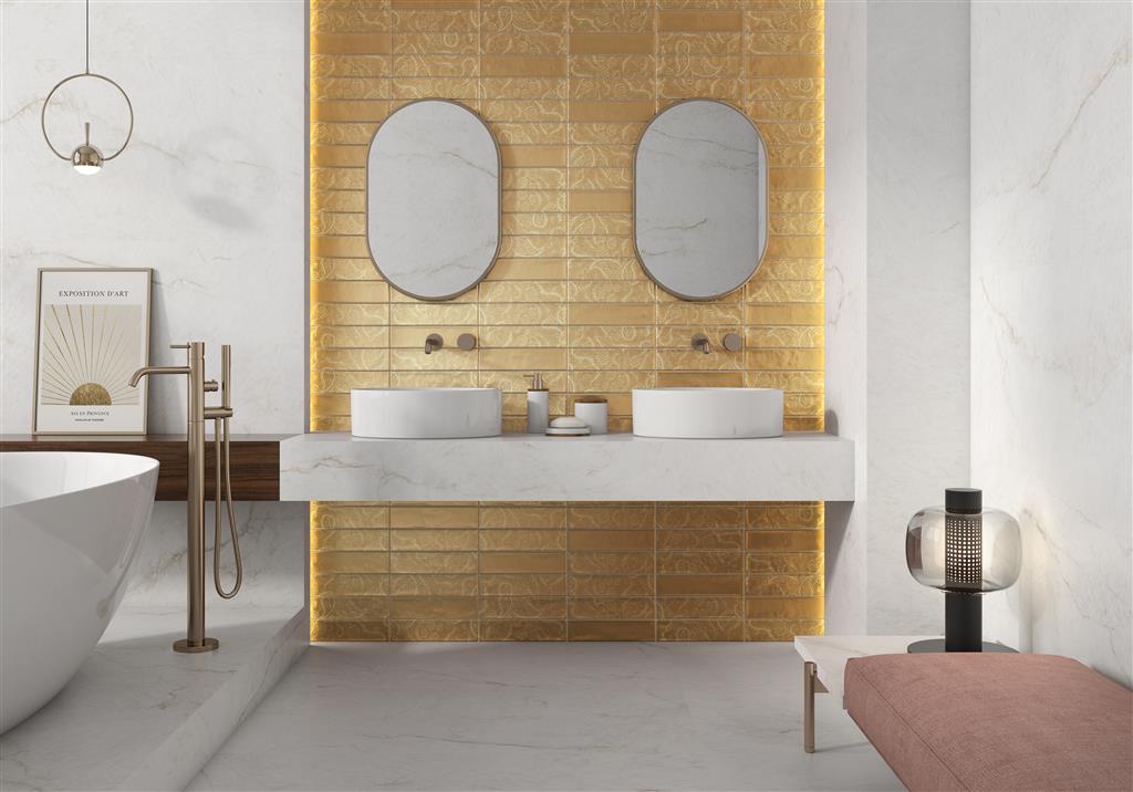 Pamesa Aurea Flos Gold decortegel mat - kleur goud (foto 2)