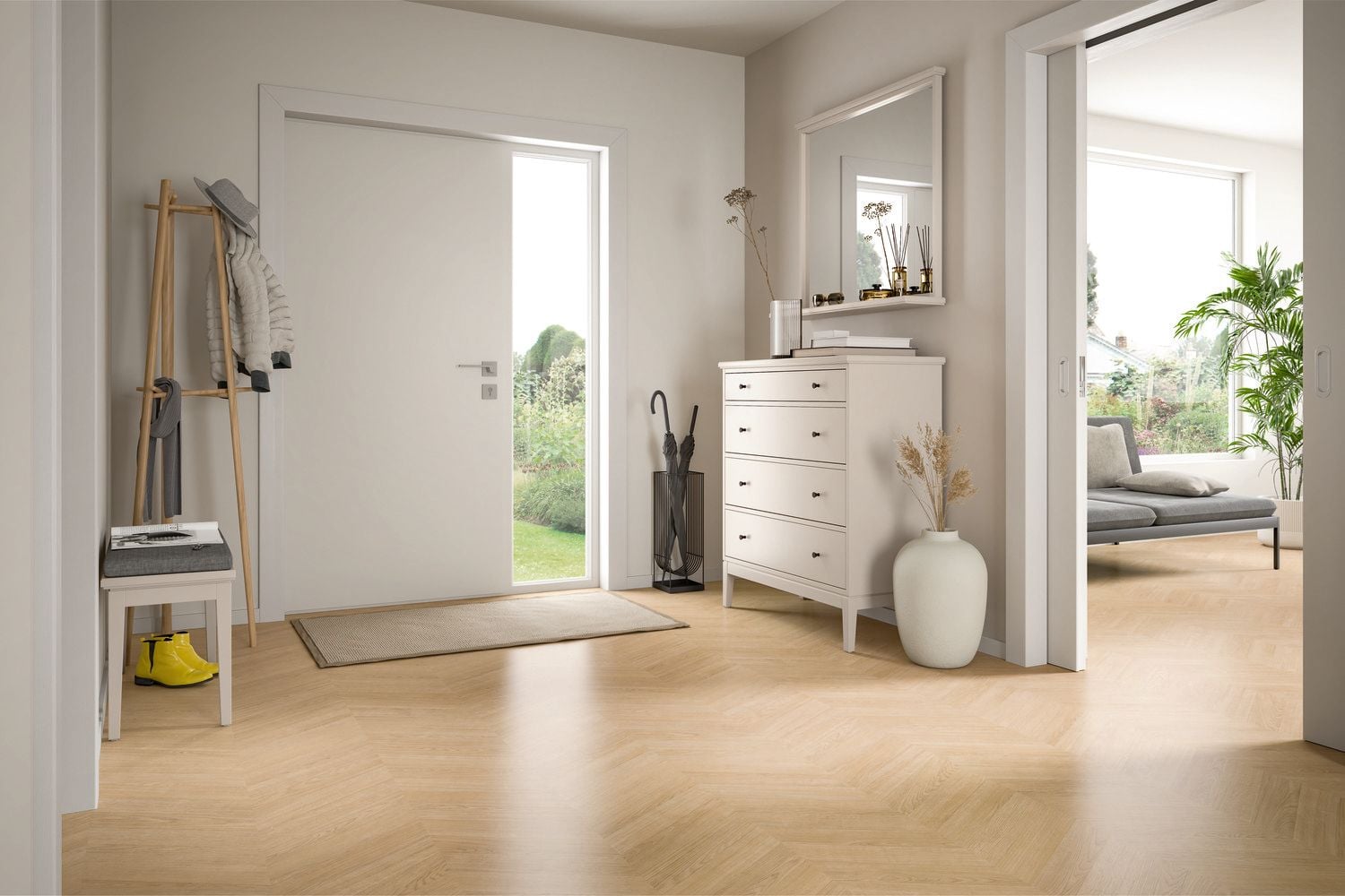 EGGER Kingsize 8 mm 290 Sand Skanderborg Oak laminaat - kleur grijsbeige