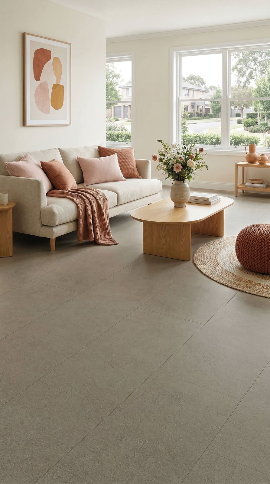 Gelasta Firmfit Silent Tegel 7901 Concrete Greige - PVC vloer in grijs, rechte planken (foto 2)