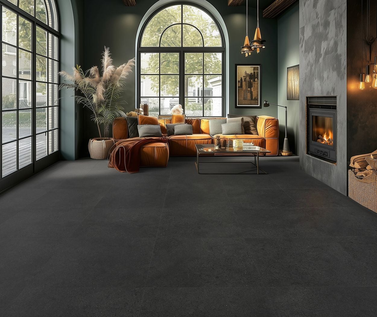 Gelasta Flash 2201 Basalt Anthracite - PVC vloer in antraciet, tegelformaat (foto 3)