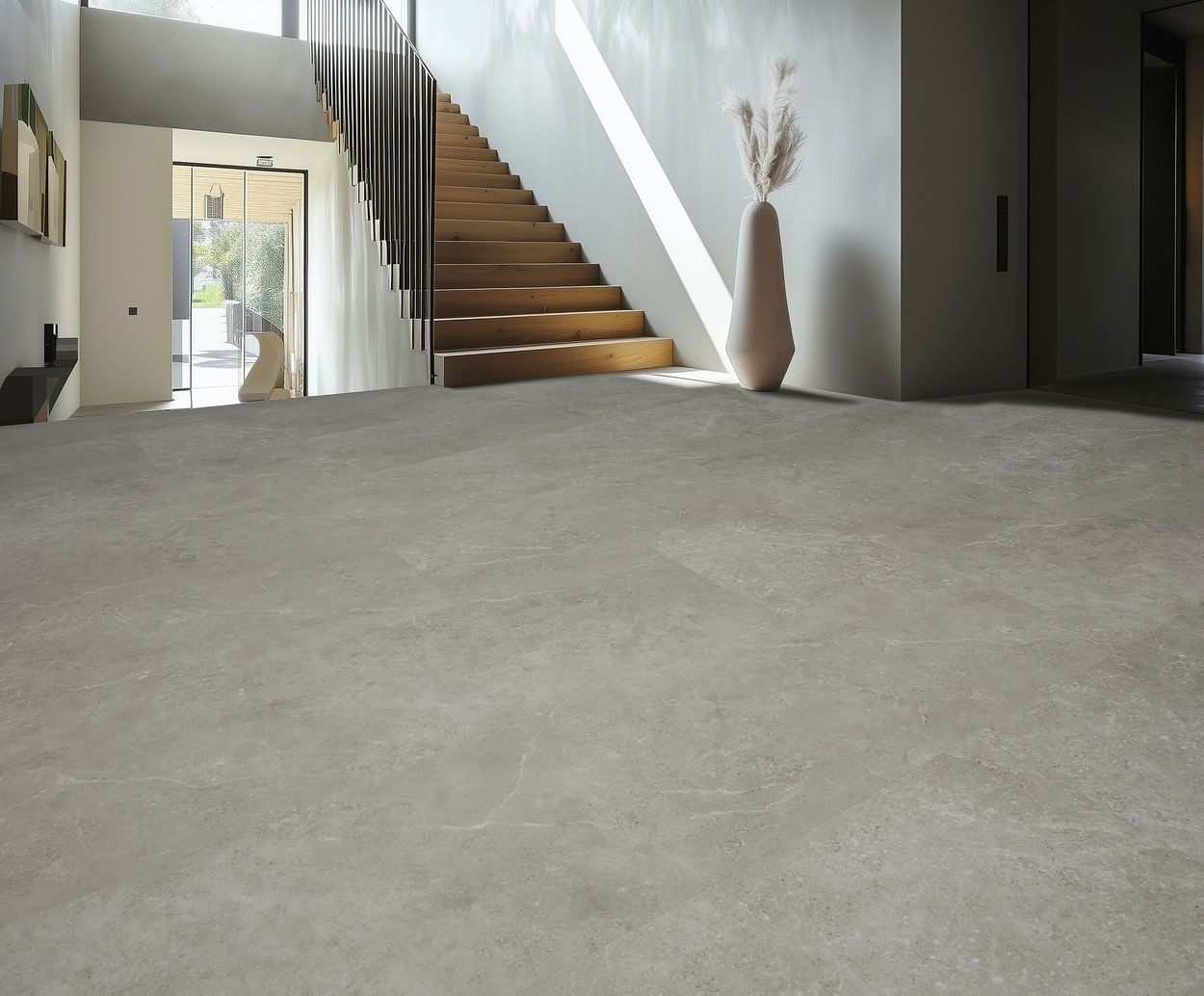 Gelasta Fusion 1700 Carrara Light Grey - PVC vloer in grijs, tegelformaat (foto 4)