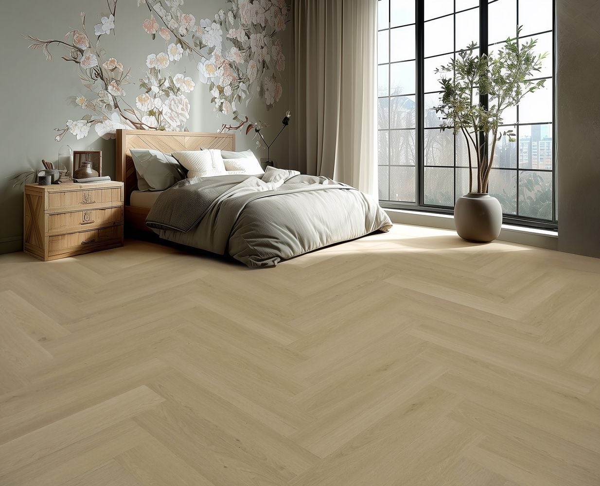 Gelasta Highland Visgraat 2602 Desert - PVC vloer in beige (foto 2)