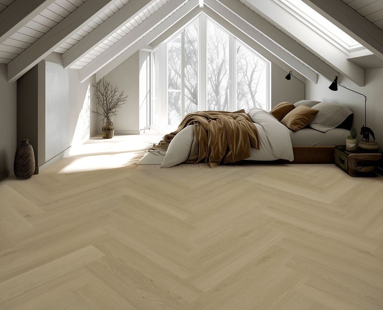 Gelasta Highland Visgraat 2602 Desert - PVC vloer in beige (foto 3)