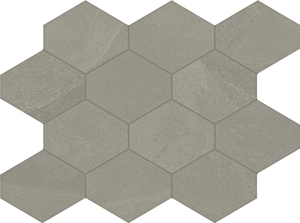 Silk grey 25x34 Hexagon URW 682-2 - tegel in grijs
