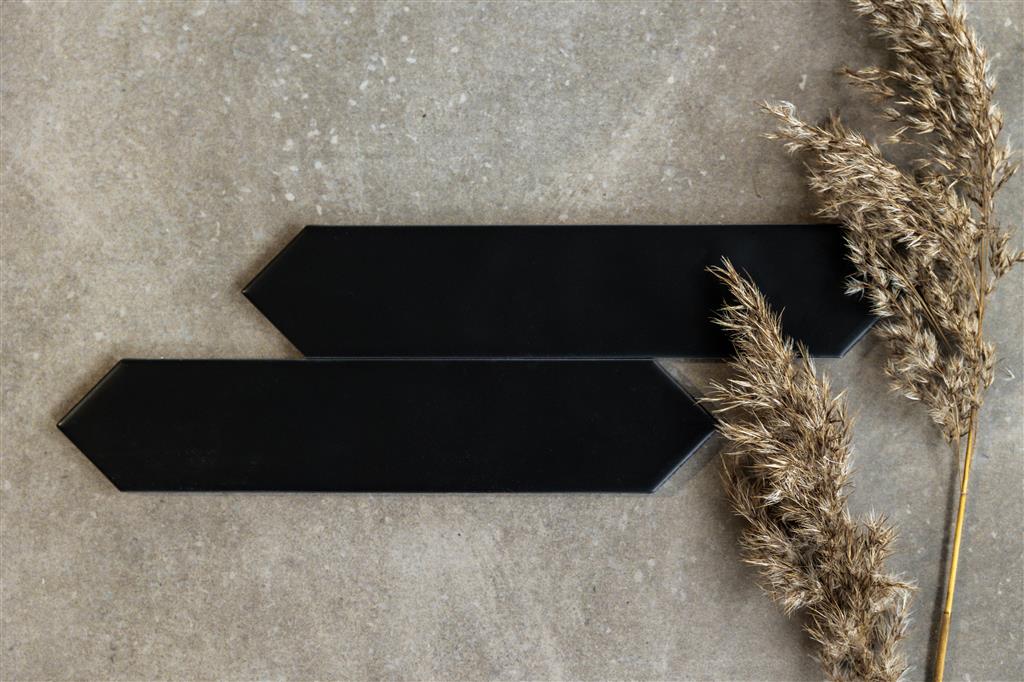 Steenbok Rustic Spike Black wandtegel mat - kleur zwart, hexagon (foto 3)