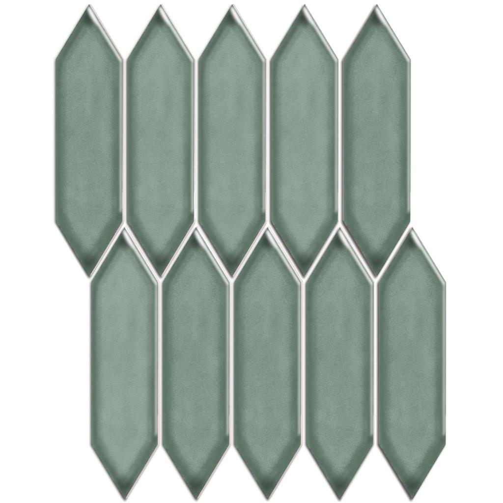 TMF Paris PAPIC82 Green Grey Picket mozaïek glans - tegel in groen