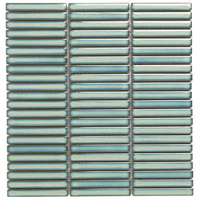 TMF Sevilla Light Green speckle Mini Finger mozaïek glans - tegel