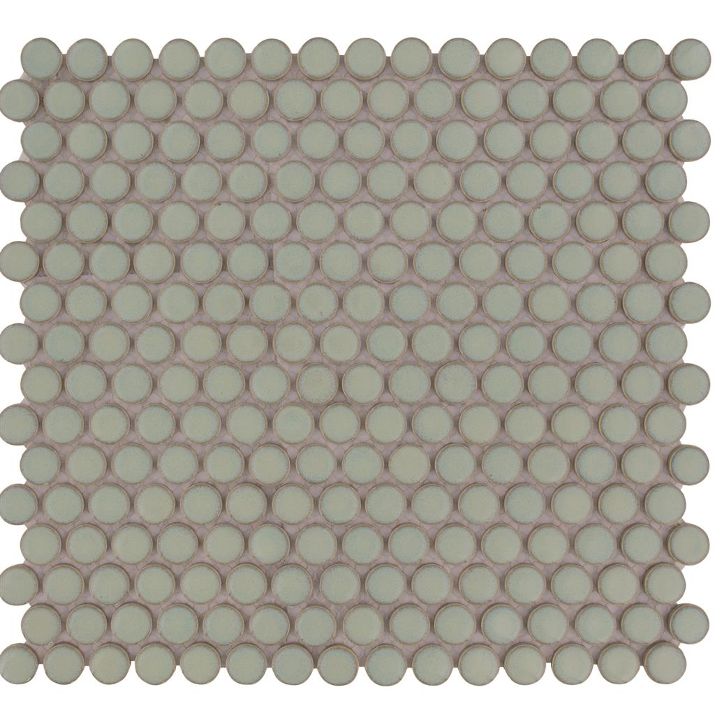 TMF Venice – Pennyround Light Green Round mozaïek glans - tegel