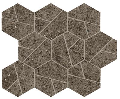 Tobacco Matt 25x28,5 Mosaic Hexagon - tegel in bruin