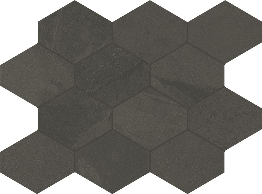 Unicom Starker Brazilian slate Pencil grey Hexagon mozaïek mat - tegel in grijs