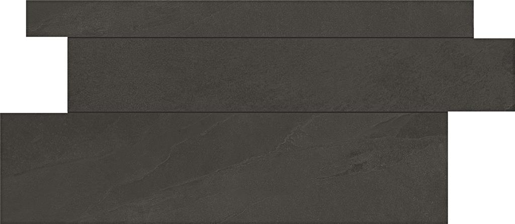 Unicom Starker Brazilian slate Rail black Plank mozaïek mat - tegel in zwart