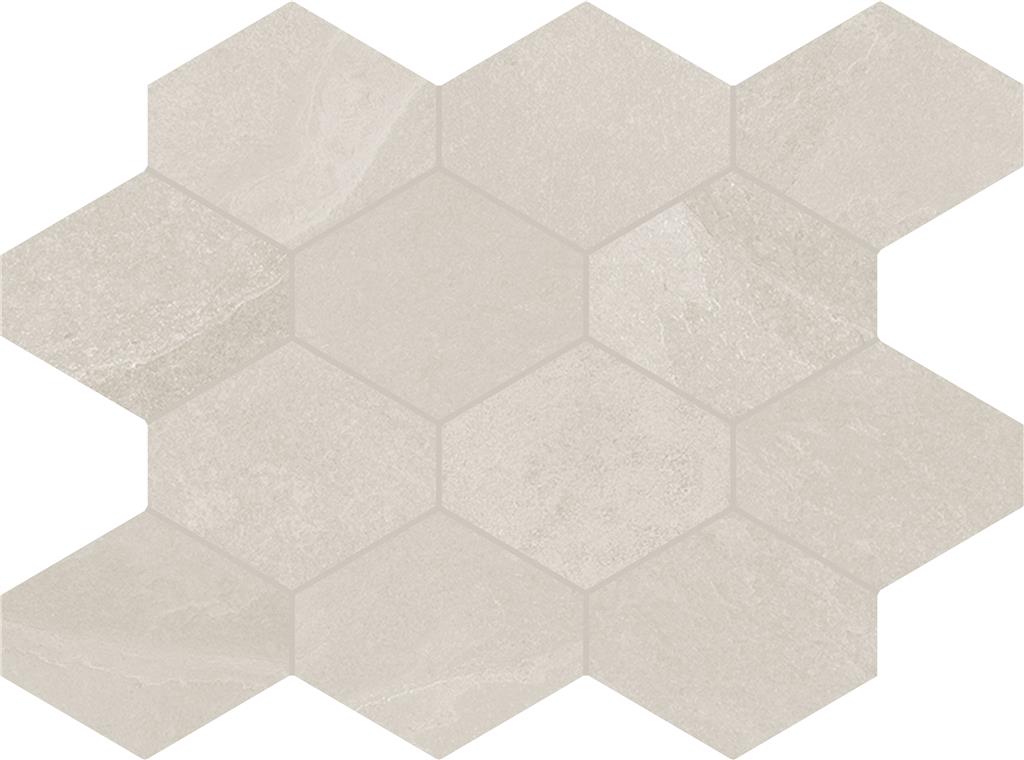 Unicom Starker Brazilian slate Storm beige Hexagon mozaïek mat - tegel