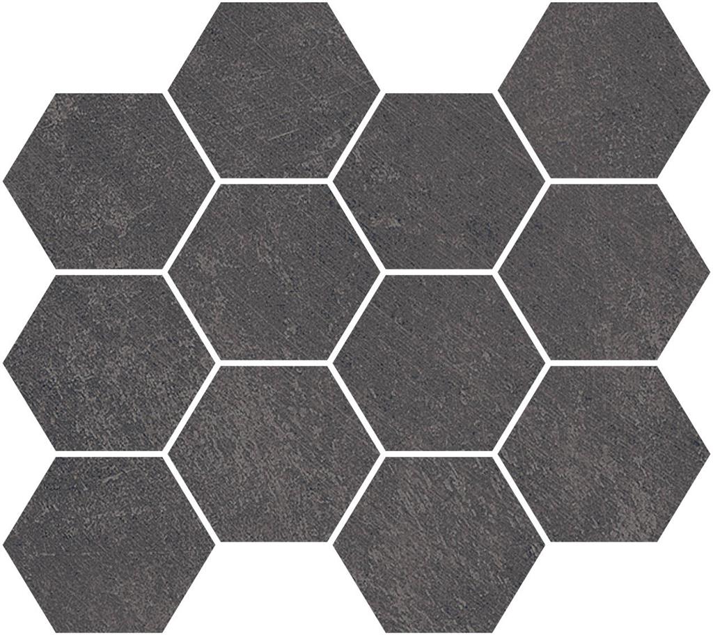 Unicom Starker Living Grafite Hexagon mozaïek mat - tegel in zwart