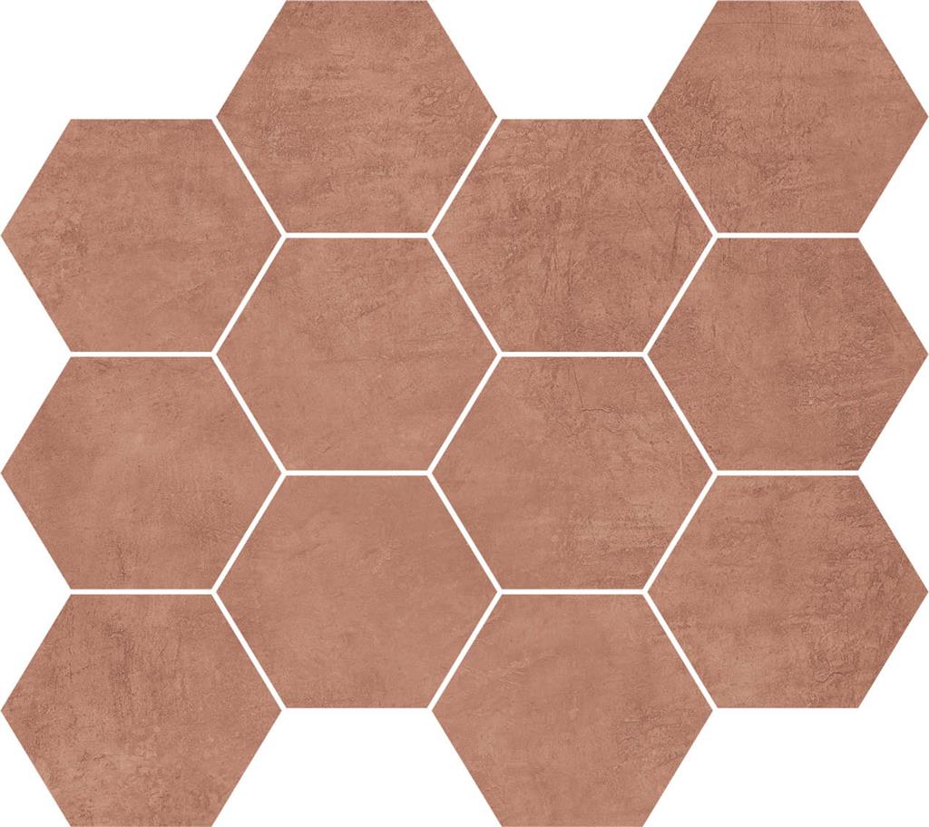 Unicom Starker Living Terracotta Hexagon mozaïek mat - tegel (foto 3)