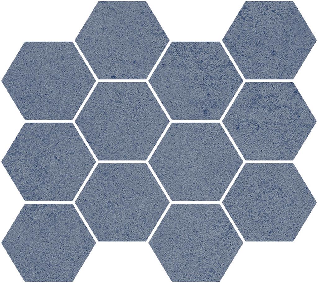 Unicom Starker Living Zaffiro Hexagon mozaïek mat - tegel in blauw
