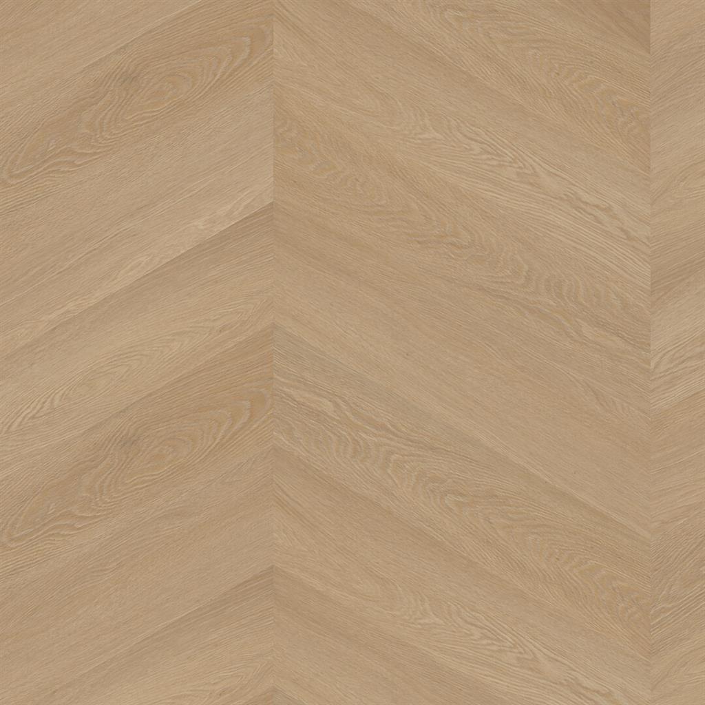 YUP Fulham chevron dryback natural oak - PVC vloer in beige, Hongaarse punt