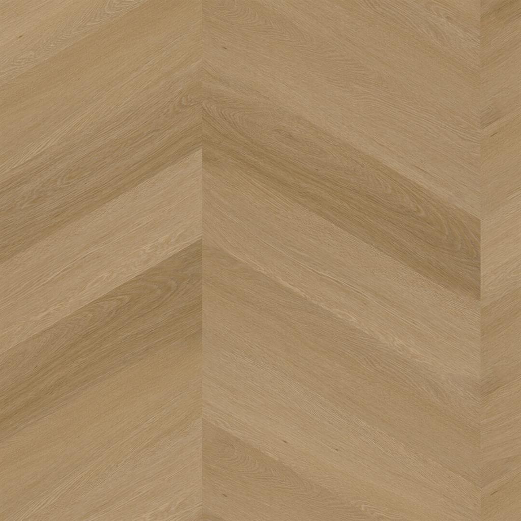 YUP Fulham chevron dryback warm oak - PVC vloer in naturel eiken, Hongaarse punt