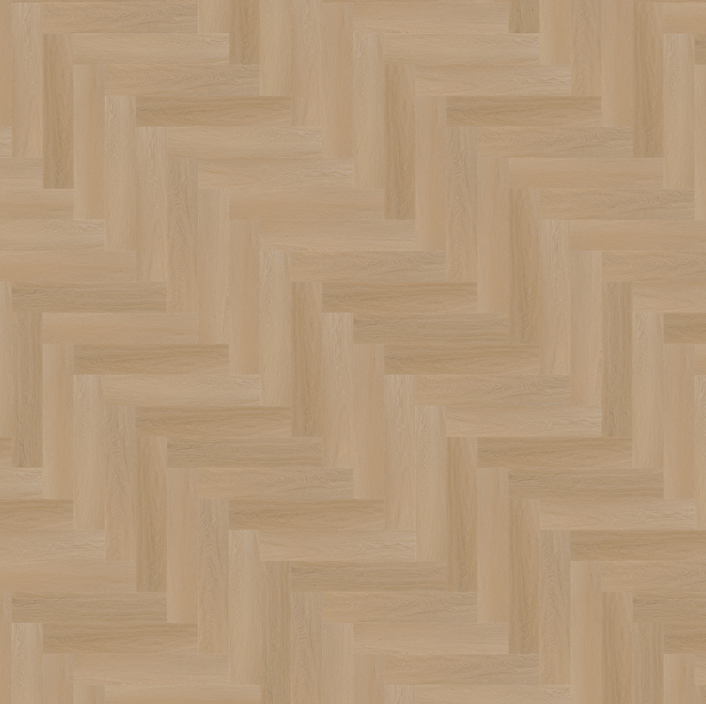YUP Fulham herringbone dryback natural oak - PVC vloer in beige, visgraat