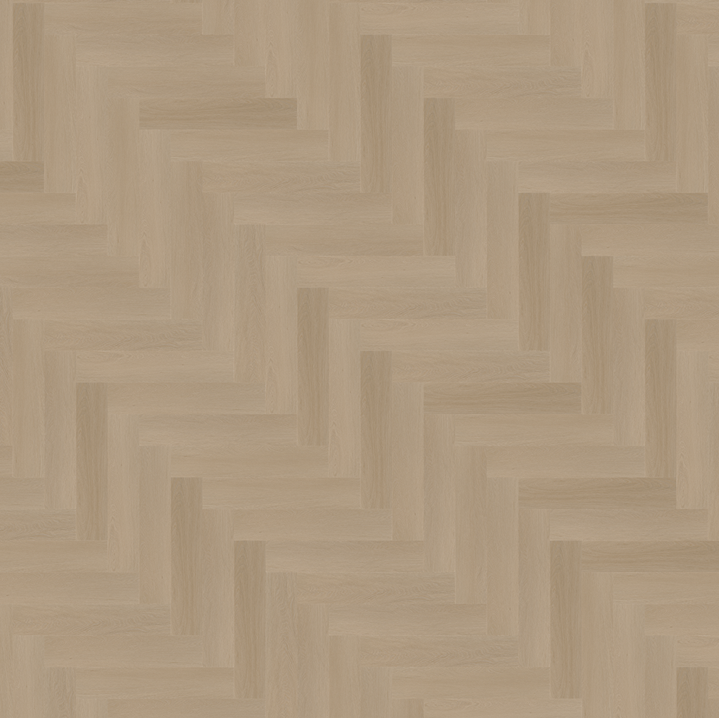 YUP Fulham herringbone dryback smoky - PVC vloer in beige, visgraat