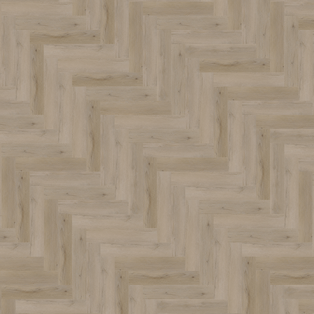 YUP Leyton herringbone click SRC light oak - PVC vloer in beige, visgraat