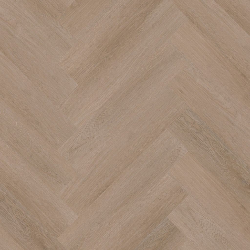 YUP Merton herringbone dryback dark oak - PVC vloer in bruin, visgraat