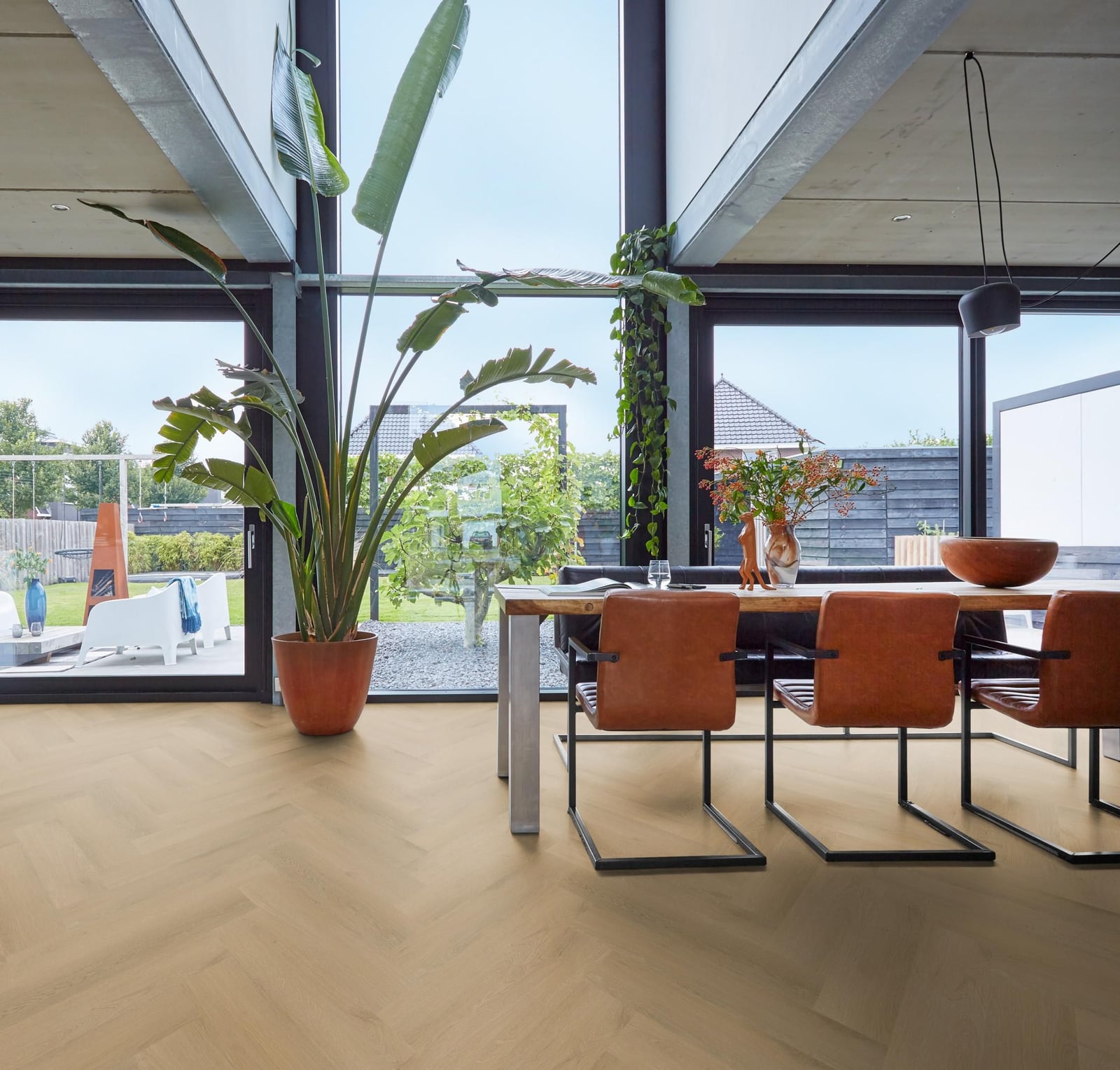 YUP Merton herringbone dryback light oak - PVC vloer in naturel eiken, visgraat (foto 2)