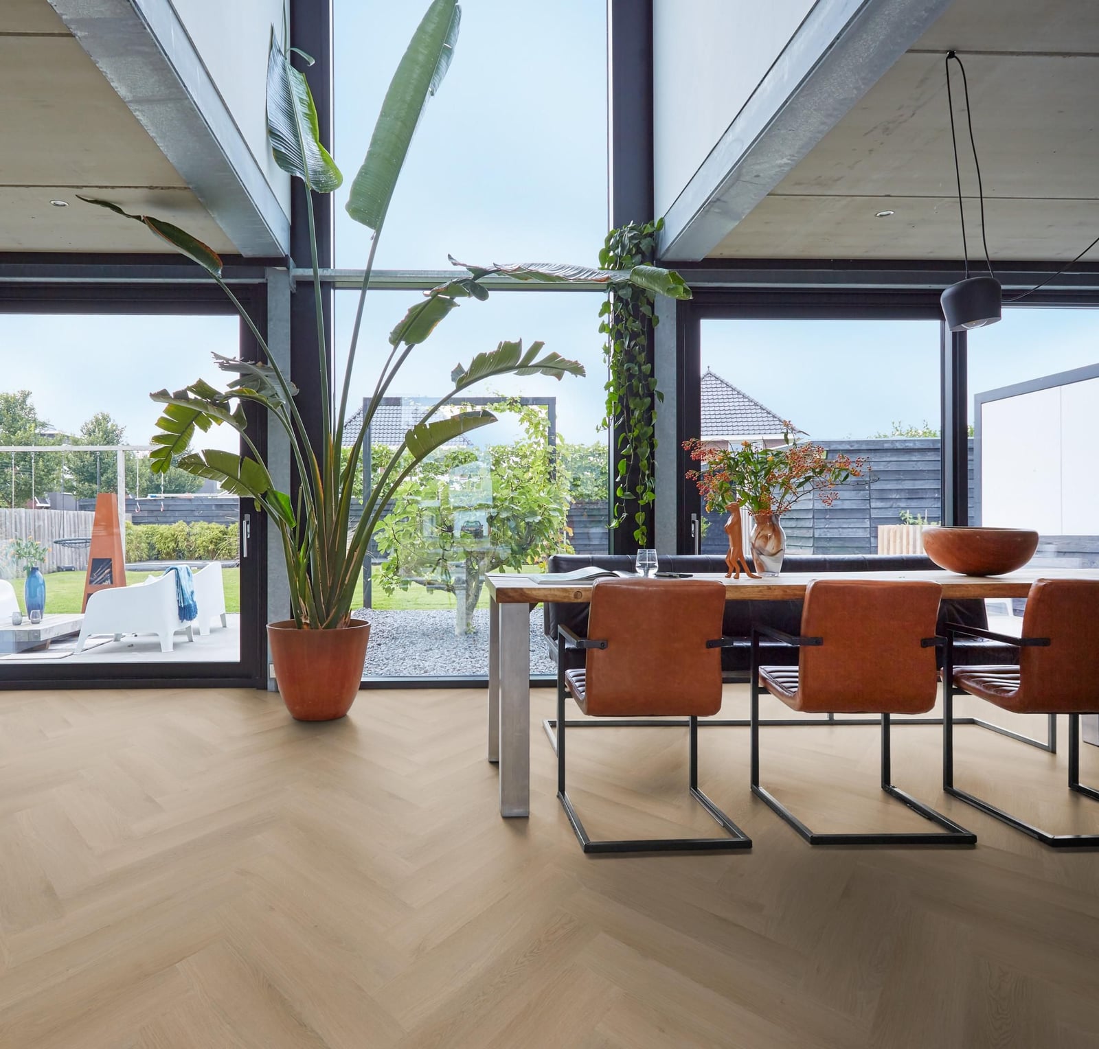 YUP Merton herringbone dryback natural oak - PVC vloer in naturel eiken, visgraat (foto 2)