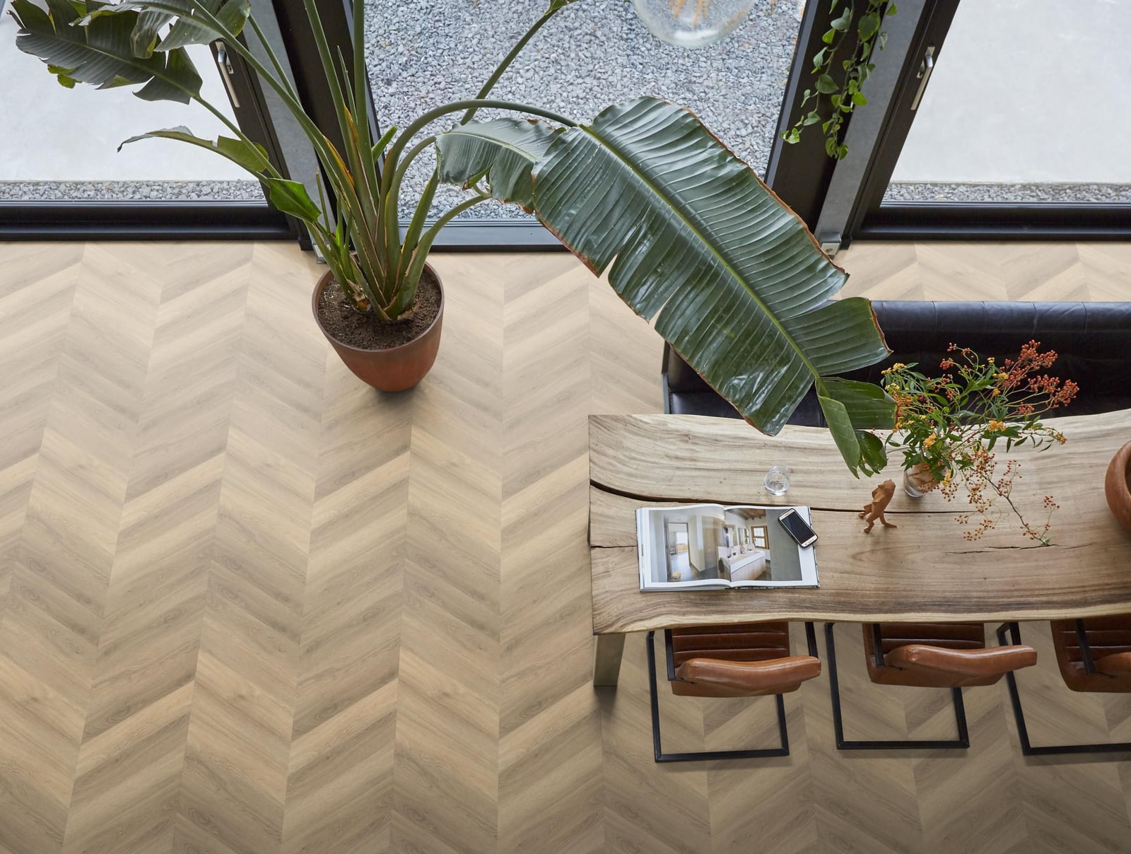 YUP Paddington Chevron dryback beige - PVC vloer, Hongaarse punt (foto 3)