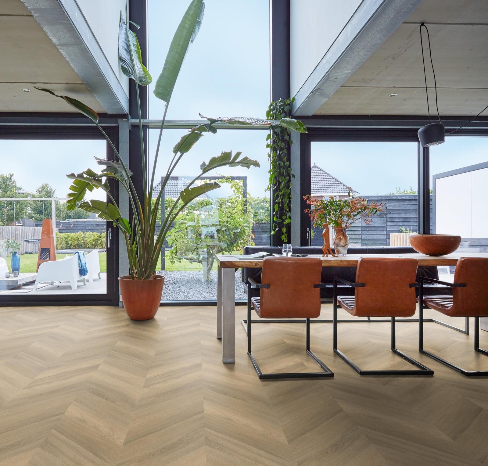 YUP Paddington Chevron dryback natural - PVC vloer in naturel eiken, Hongaarse punt (foto 2)
