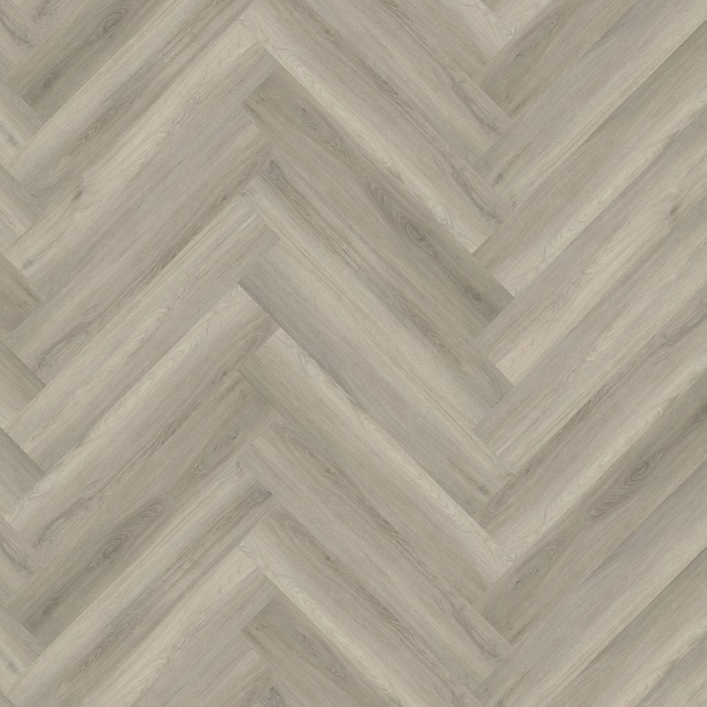 YUP Paddington Herringbone dryback grey - PVC vloer in grijs, visgraat
