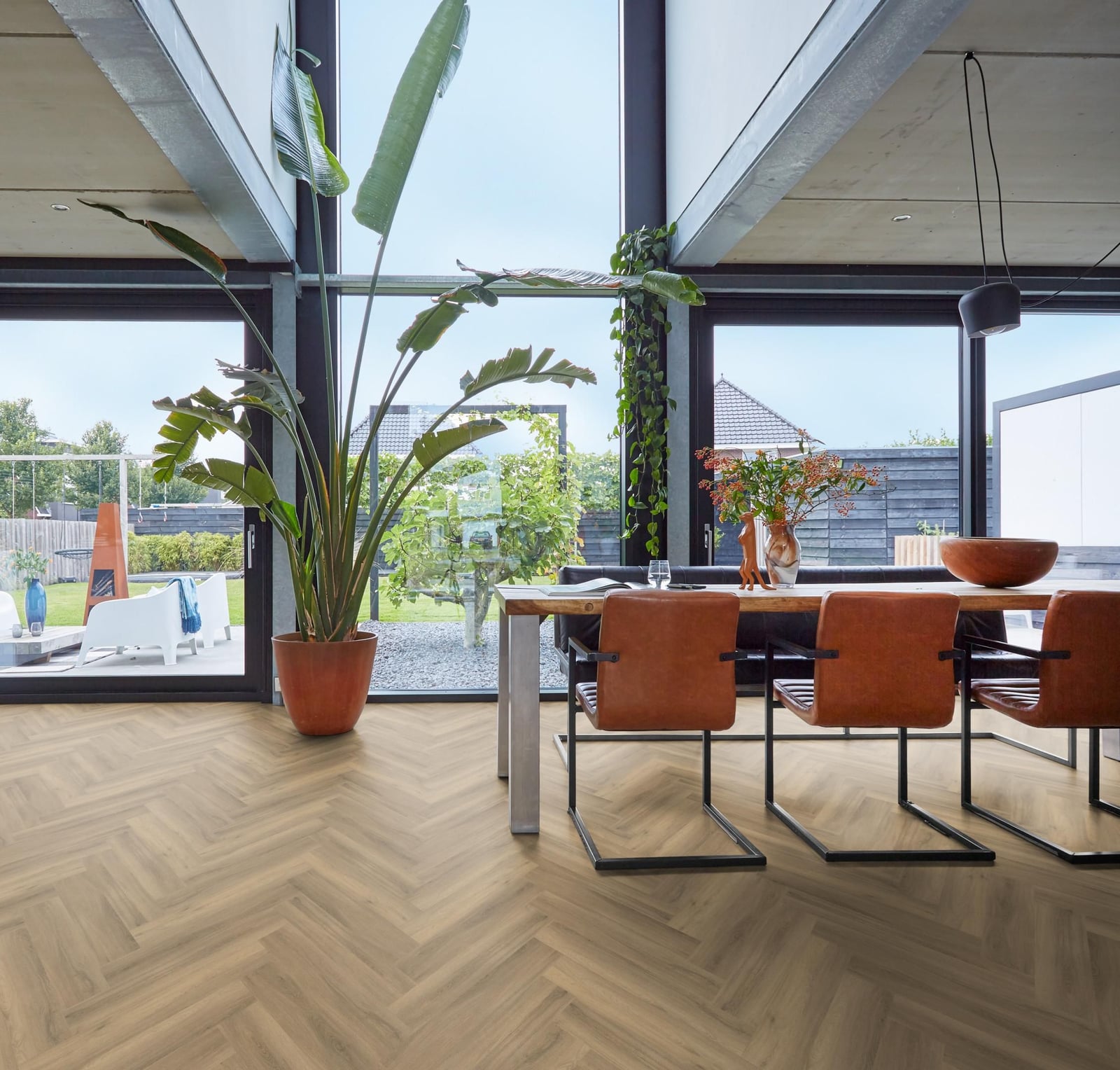 YUP Paddington Herringbone dryback natural - PVC vloer in naturel eiken, visgraat (foto 2)