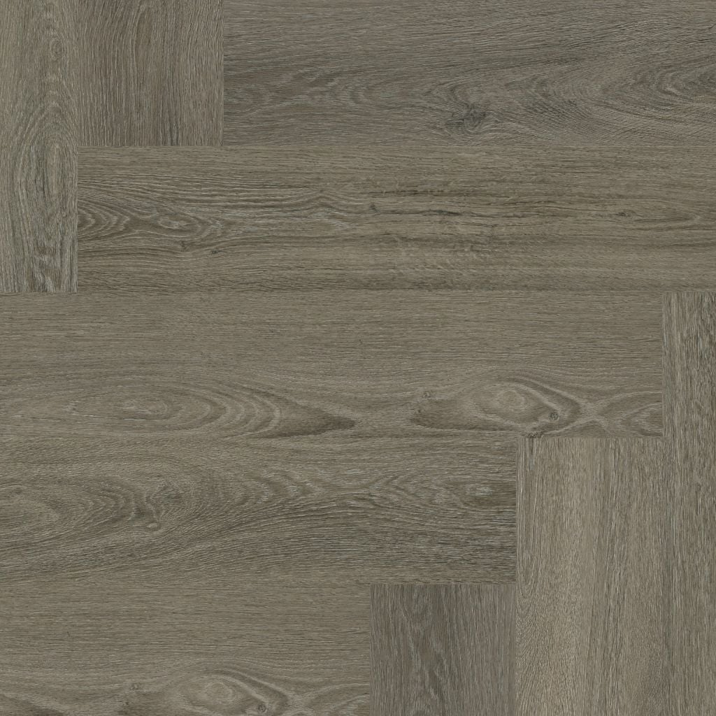 YUP Sutton herringbone click SRC brown grey - PVC vloer in grijs, visgraat