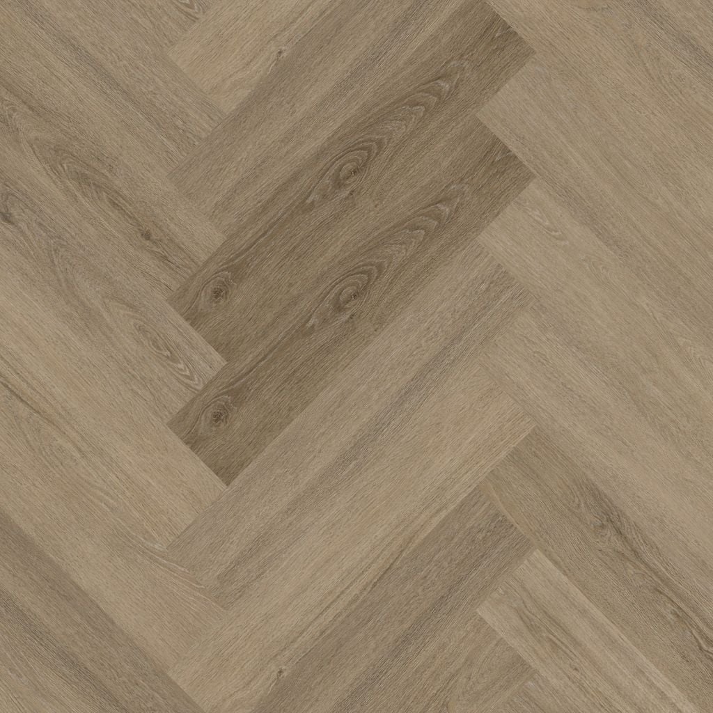 YUP Sutton herringbone click SRC smoky - PVC vloer in bruin, visgraat