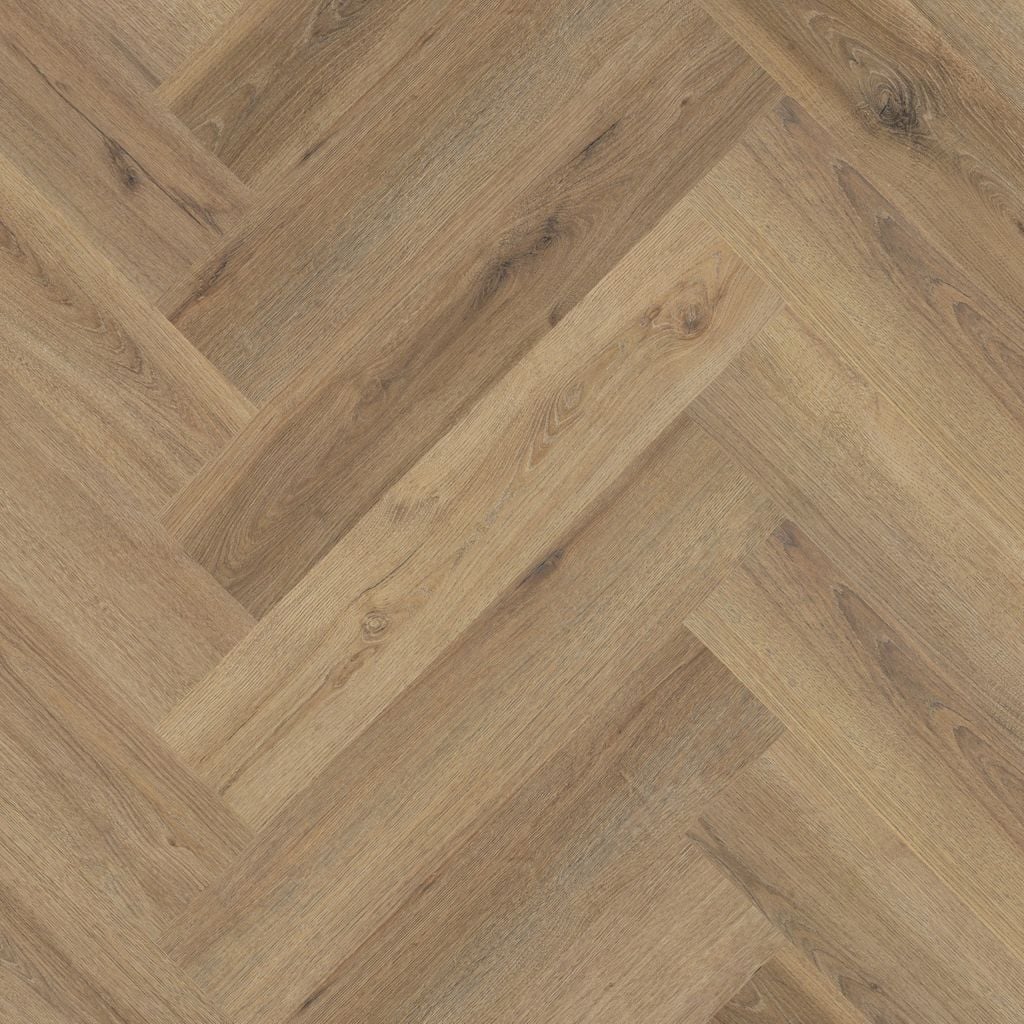 YUP XL Greenford herringbone click SRC light brown - PVC vloer in bruin, visgraat